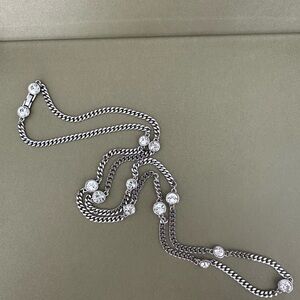 Givenchy Silver Necklace with Crystal Details